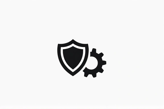 Icono de un escudo de privacidad junto a un símbolo de engranaje, representando la seguridad y la gestión de la configuración de cookies.